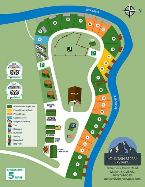 RV Park Site Map | Mountain Stream RV Park Rv Parks Design, Rv Park Ideas, Rv Park Design Plans, Campground Layout, Marion Nc, Parking Plan, Cowboy Town, Best Rv Parks, Rv Resorts