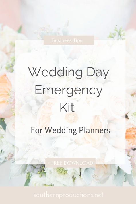 Wedding Day Emergency Kit for Wedding Planners Wedding Planner Essentials, Wedding Planner Outfit Style, Wedding Day Emergency Kit, Wedding Emergency Kit, Mini Sewing Kit, Business Things, Mississippi Wedding, Wedding Planner Business, Planning Template