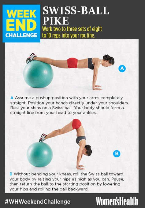 Swiss Ball Exercises, Stability Ball Exercises, Weekend Workout, Swiss Ball, Womens Health Magazine, Exercise Ball, Stability Ball, Workout Tips, Health Magazine