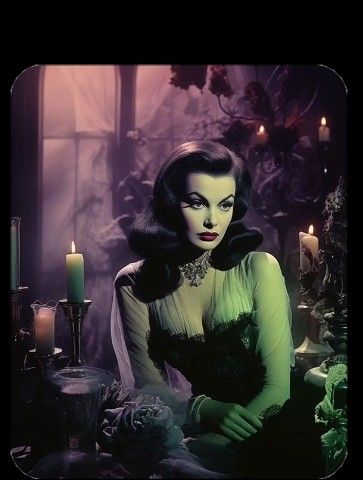 Halloween Female Characters, Groovy Goth, Vampire Glam, Elvira Makeup, Chaos Dreamland, Goth Characters, Halloween Photography, Retro Horror, Vintage Goth