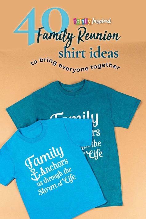 Looking for family reunion shirt ideas your group will be crazy about? We have a long list of family reunion T-shirt themes to make ordering easy! #TotallyBlog #TotallyInspired #FamilyReunion #FamilyReunionShirts Family Vacation Themes, Family Reunion Svg Designs, Family Reunion T Shirt Ideas, Family Reunion Tshirts Ideas, Family Reunion Shirts Designs Ideas, Family Reunion Tshirt Design Ideas, Family Reunion Themes Ideas, Family Reunion Tshirt Design Shirt Ideas, Family Tshirt Ideas