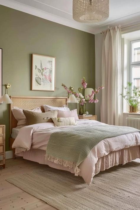 Chic Pink and Green Bedroom Ideas for Adults