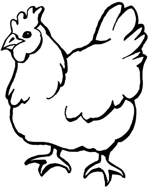 Chicken Coloring Pages - Best Coloring Pages For Kids Chicken Outline, Chicken Coloring Pages, Chicken Coloring, Chicken Drawing, Chicken Images, Chicken Pictures, Farm Animal Coloring Pages, Chicken Crafts, Chicken Painting