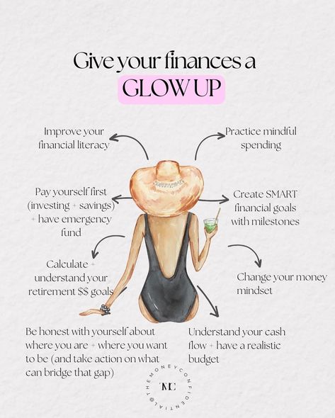 ✨ Ways you can level up your finances ✨ 1️⃣ Improve your financial literacy 📚 Read some books 💭 Talk with a mentor 🎧 Listen to podcasts 🤓 Read some reputable 👩🏻‍💻 Take a course Improving your financial literacy will open up so many doors + make your path to financial freedom or financial independence that much more simplified. 🤍 2️⃣ Practice mindful spending Ask yourself if the spending you are about to do aligns with your values or financial goals. If you are bored, stressed, sad, etc.... Financially Independent Women, Saving Motivation, Mindful Spending, Personal Care Routine, Business Vision Board, Money Management Advice, Money Hacks, Job Interview Tips, Money Saving Strategies