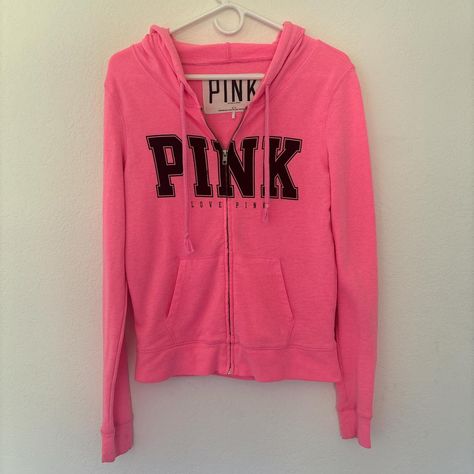 Small Victoria Secret Pink Zip Up.

#victoriasecret... - Depop Diy Hoodie, Pink Diy, Pink Jacket, Pink Love, Zip Up Jacket, Costume Design, Coats Jackets Women, Victoria's Secret Pink, Victoria Secret