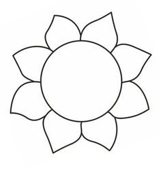 Flower Templates Printable Free, Sunflower Template, Classroom Table, Flower Templates Printable, Sunflower Head, Bird Template, Sunflower Quilts, Simple Collage, Black And White Flower