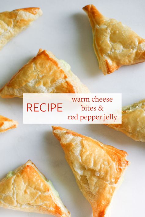 Save this easy appetizer recipe to make Warm Cheese Bites with Red Pepper Jelly to serve at your holiday parties. Recipes Using Red Pepper Jelly, What To Do With Red Pepper Jelly, How To Serve Pepper Jelly, Recipes With Red Pepper Jelly, Pepper Jelly Appetizer Recipes, Pepper Jelly Recipe Appetizers, Red Pepper Jelly Recipe Appetizers, Pepper Jelly Cream Cheese Appetizer, Cream Cheese And Pepper Jelly Appetizers