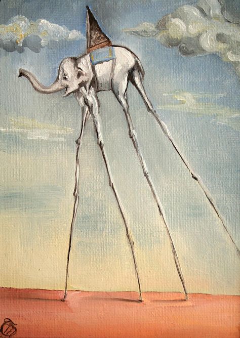 in this painting the Elephants legs are way out of proportion which is how you can tell its a work of Dali Proportion Art, Salvador Dali Paintings, Salvador Dali Art, Dali Paintings, Dali Art, Spanish Artists, An Elephant, Arte Fantasy, Salvador Dali