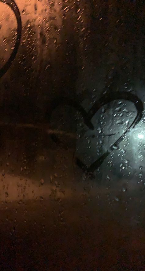 #aesthetic #rain #heart #love #car #dark #night #nighttime #streetlights #window Heart On Car Window Rain, Steamy Car Windows Night, Rain Car Window Night, Rainy Car Window Aesthetic, Car Window Aesthetic Night, Car Lights Aesthetic, Rain Car Window, Car Rain Aesthetic, Car Dark