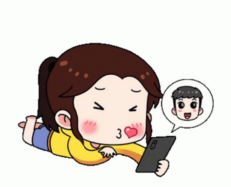 Video Call Sticker - Video Call In - Discover & Share GIFs Ldr Couples, Cartoons Love, Cute Couple Cartoon, Cute Love Stories, Cute Cartoon Pictures, Cute Love Cartoons, Cartoon Gifs, Cute Couple Art, Cute Love Pictures