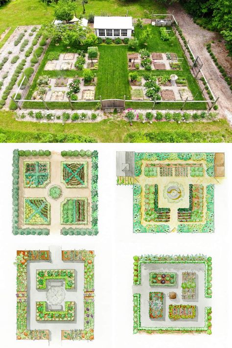 25 best vegetable garden design ideas & easy layout plans for beginners & pros to grow your own food in a front or backyard edible landscape. - A Piece of Rainbow, kitchen garden, vegetable gardening ideas, small space tips, grow your own food, herbs, homestead, homesteading, spring, summer, raised beds, trellis, greenhouse, DIY Kitchen Garden Plan, Edible Garden Plan, Gardening And Landscaping Ideas, Vegetables Garden Design, Herb Garden Design Layout Raised Beds, Kitchen Garden Layout Design, Small Kitchen Garden Layout, Front Garden Design Layout, Small Garden Layout Ideas Design