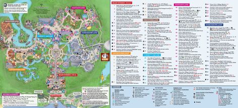 Magic Kingdom Park map Animal Kingdom Map, Epcot Map, Disney Map, Magic Kingdom Map, Theme Park Map, Disney World Map, Disney World Guide, Kingdom Map, Magic Kingdom Rides