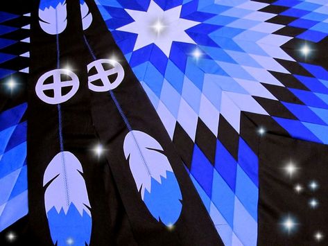 Native Star Quilt Pattern, Native American Star Quilts, Native American Ribbon Work, Native American Quilt Patterns, Native Warrior, Eagle Quilt, Seminole Patchwork, Native American Quilt, Native American Wedding