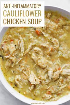 Cauliflower Chicken Soup, Chicken Soup Easy, Soup Sunday, Keto Basics, Cauliflower Chicken, Clean Eating Recipe, Endo Diet, Keto Soups, Plats Healthy