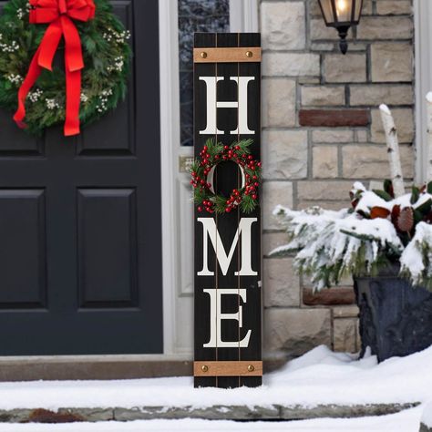 Porch Leaners Diy, Christmas Porch Signs, 4x4 Crafts, Xmas Signs, Home Porch Sign, Thanksgiving Inflatables, Porch Leaners, Board Sayings, Porch Inspiration