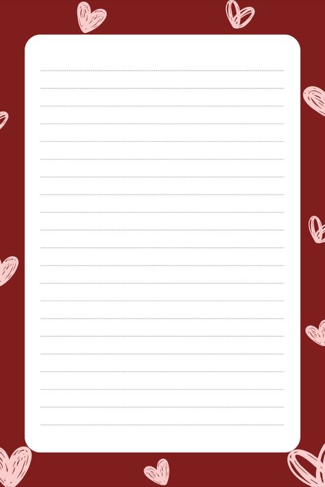 Printable Lined Paper with Borders Heart Love Cute Letter Paper Writing Paper Template Aesthetic, Cute Letter Paper, Magazine Font, Printable Paper Patterns, Writing Paper Template, Canva Keywords, Penanda Buku, Organizator Grafic, Letter Stationery