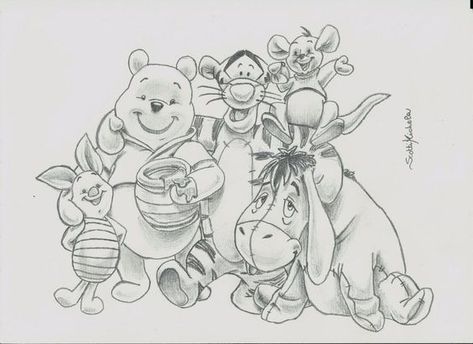 micimackó és barátai Winnie The Pooh Drawing, Pooh Winnie, Disney Character Drawings, Winnie The Pooh And Friends, Cartoon Drawings Disney, Disney Drawings Sketches, Cartoon Drawings Of Animals, Pooh And Friends, Disney Art Drawings