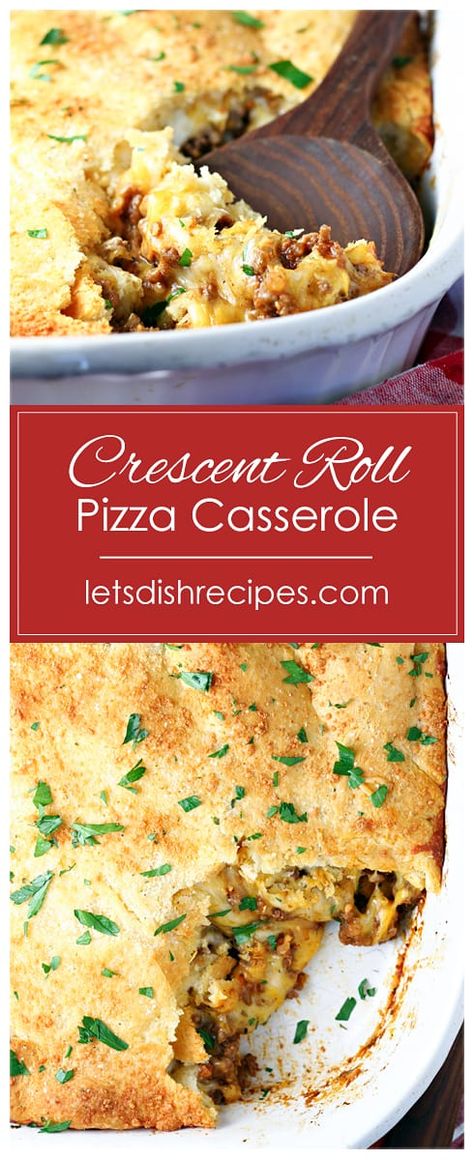 Casseroles Recipes, Crescent Roll Pizza, Yummy Casserole Recipes, Croissant Dough, Pizza Casserole, Pizza Flavors, Crescent Roll Recipes, Baked Casserole, Ground Beef Recipes Easy