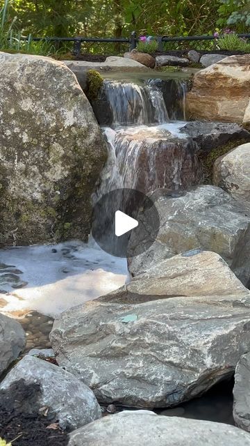 Rock Waterfalls Backyard, Backyard Pondless Waterfall, Waterfall Building, Backyard Waterfalls, Space Building, Pondless Waterfall, Rock Waterfall, Pond Waterfall, Backyard Water Feature