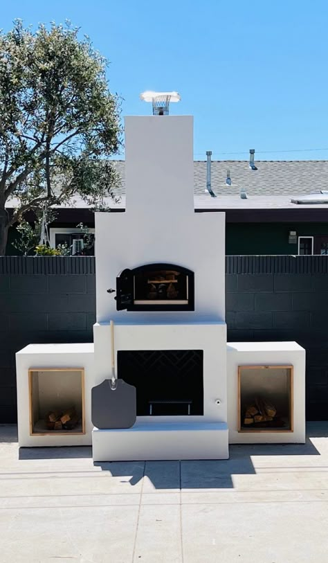 Fireplace Backyard Ideas, Plain Backyard, Outdoor Fireplaces Ideas, Fireplace And Pizza Oven, Fireplace Backyard, Backyard Stone, Fireplace Pizza Oven, Pizza Oven Fireplace, Brick Pizza Oven Outdoor