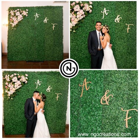 Omg yes! Gorgeous letter cutouts for your backdrop which doubles as home decor! 😍🌿 #wedding #backdrop #letter #initials #cutouts #sign #gold #green #lasercut #ideas #hedgewall #love #weddings #romantic #whimsical #flowers #ngocreations #etsy #woodwork Glowforge Wedding, Lasercut Ideas, Letter Cutouts, 2026 Wedding, Original Wedding Ideas, Grass Carpet, Saved Images, Whimsical Flowers, Luau Birthday Party