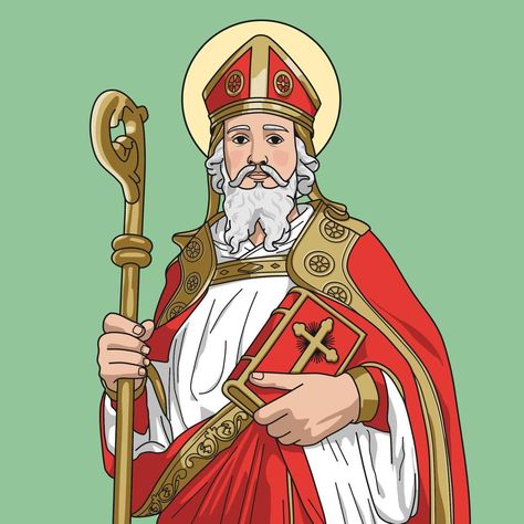 Catholic Orders, Corpus Domini, San Nicolas, Illuminated Letters, Saint Nicholas, The Saint, Color Vector, Catholic Faith, Christian Art