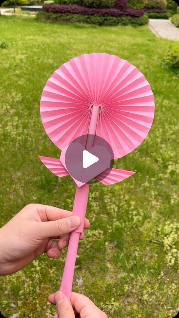 Hand-made red flag on Instagram: "I made this fairy fan for the little princess. It’s so beautiful when opened." Hand Fan Art And Craft, How To Make A Hand Fan, Hand Held Fan Diy, Origami Fan, Folding Fan Aesthetic, Pink Hand Fan, Paper Fan, Red Flag, April 11