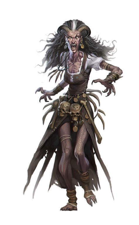 Night Hag - Pathfinder, Eric Belisle on ArtStation at https://www.artstation.com/artwork/R9xGE Sea Hag Dnd, Heroic Fantasy, Dnd Monsters, Fantasy Races, Fantasy Images, Fantasy Monster, South Bay, Game Character Design, Monster Design