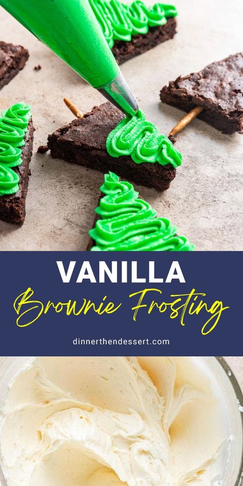 Brownie Icing, Easy Vanilla Frosting, Vanilla Brownies, Vanilla Frosting Recipes, Crumble Cookie Recipe, Brownie Frosting, Frosting Recipes Easy, Dessert Cookbooks, Homemade Frosting