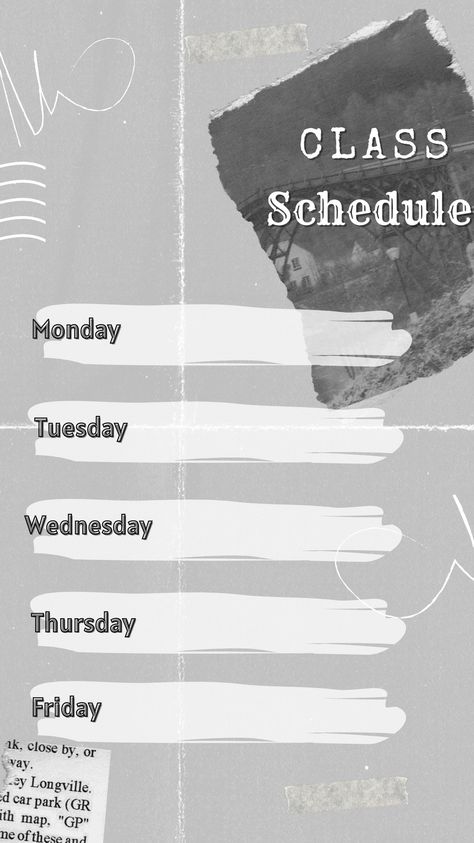 Canva Wallpaper, Black Monday, Class Schedule, Monday Tuesday Wednesday, Thursday Friday, Monday Tuesday, Schedule Design, Schedule Template, Girl Stuff