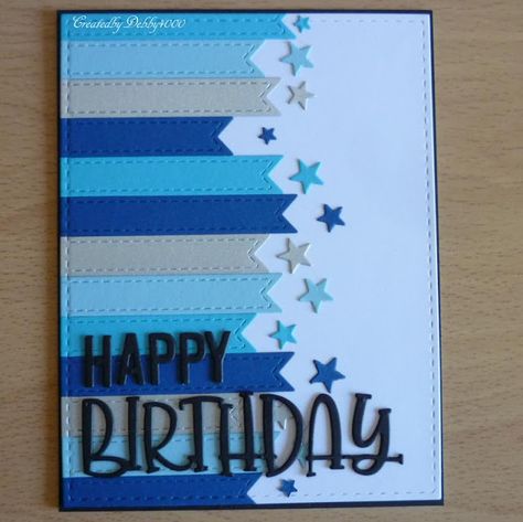 Mens Card Ideas, Cards With Banners, Cards With Stripes, Diy Masculine Birthday Cards, Men’s Cards, Male Cards Handmade Man Birthday, Male Birthday Cards Handmade, Boy Birthday Card Ideas, Male Birthday Cards Handmade For Men