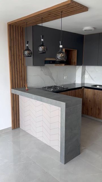 Zen Kitchen, Desain Pantry, Kitchen Interior Design Decor, Kitchen Interior Design Modern, Counter Design, Kitchen Design Plans, Modern Kitchen Cabinets, House Design Kitchen, Kitchen Room Design