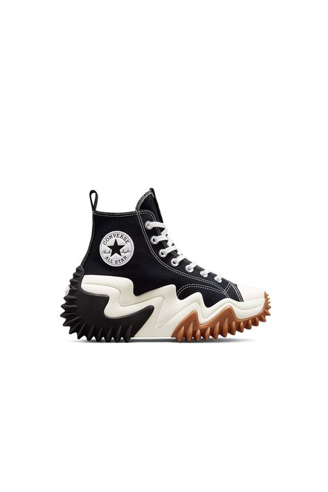 Converse Run Star Motion CX Platform Black/White/Gum Honey | Karen Walker Converse Run, Converse Run Star Hike, Platform Converse, Converse Run Star, Black Converse, Black High Tops, Walker Shoes, Karen Walker, Rubber Heels