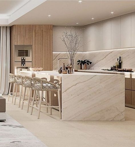 Neutral Colour Scheme, Kitchen Decoration Ideas, Dream Kitchens Design, Kitchen Interior Design Modern, Kitchen Design Trends, Contemporary Kitchen Design, House Design Kitchen, Kitchen Design Decor, Luxury Kitchen Design