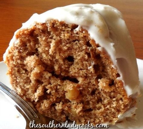 SOUR CREAM SPICE CAKE-The Southern Lady Cooks Sour Cream Spice Cake, Sour Cream Frosting, Banana Bundt Cake, Banana Bundt, Apple Cakes, The Southern Lady Cooks, Southern Lady Cooks, Sour Cream Cake, Spice Cake Mix