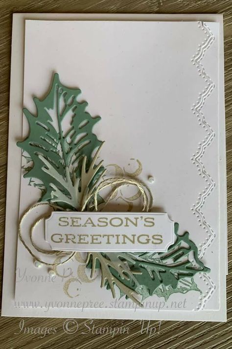 Stampin Up Holly Berry Dies, Su Leaves Of Holly Cards, Stampin Up Leaves Of Holly Cards, Boughs Of Holly Stampin Up Cards, Leaves Of Holly Stampin Up Cards, Stampin Up Leaves Of Holly, Stampin Up Christmas Cards 2022, Stampin Up Boughs Of Holly, Leaves Of Holly