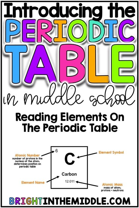 Teaching the periodic table in your middle school science classroom? In this blog post, learn awesome ways to introduce and teach the periodic table to your students! #6thgrade #7thgrade #8thgrade Middle School Periodic Table, Periodic Table Activities Middle School, Periodic Table Anchor Chart, Middle School Ideas, Physical Science Middle School, Biology Teaching, Middle School Chemistry, Teaching Middle School Science, Middle School Science Activities