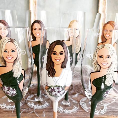 Bridesmaid Wine, Bridesmaid Proposals, Bridesmaids Personalized, Bridal Shower Party, Will You Be My Bridesmaid, Personalized Wine, Champagne Glasses, Be My Bridesmaid, Bridal Party Gifts