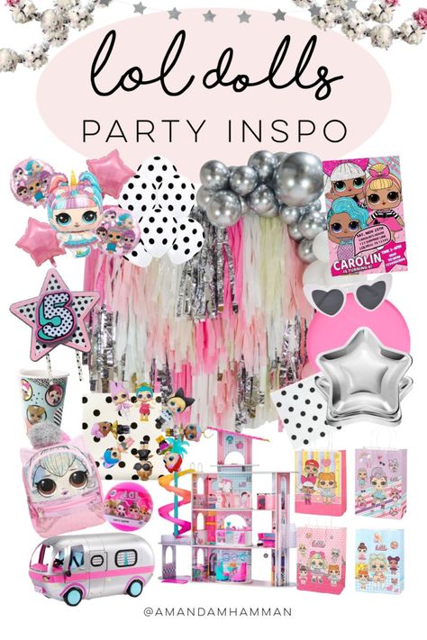 LOL Dolls Birthday Party Inspo - amanda hamman - let's make something pretty! Lol Dolls Birthday Party, Birthday Party Inspiration, American Girl Parties, Barbie Birthday Party, Skate Party, Doll Party, World Party, Paris Party, Party Inspo