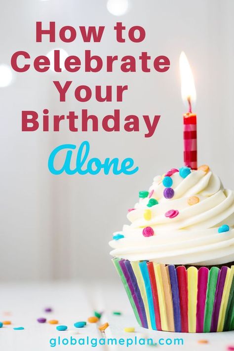 Multicolore cupcake with white frosting and one red candle. Things To Do On Your Birthday Alone, How To Celebrate Your Birthday, Birthday Alone, Virtual Birthday, Things To Do Alone, Birthday Activities, Birthday Vacation, Relationship Psychology, Birthday Special