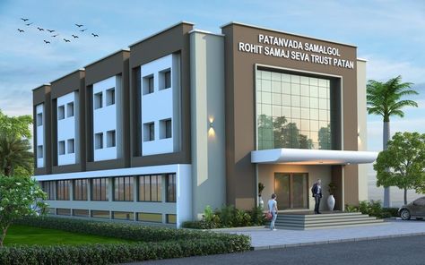 Hospital Building Elevation Design, Facade Design School, Hospital Front Elevation Design, College Building Exterior, Hospital Design Architecture Exterior, School Elevation Design Architecture, Hospital Facade Design, Hospital Exterior Design Facades, Modern Building Elevation