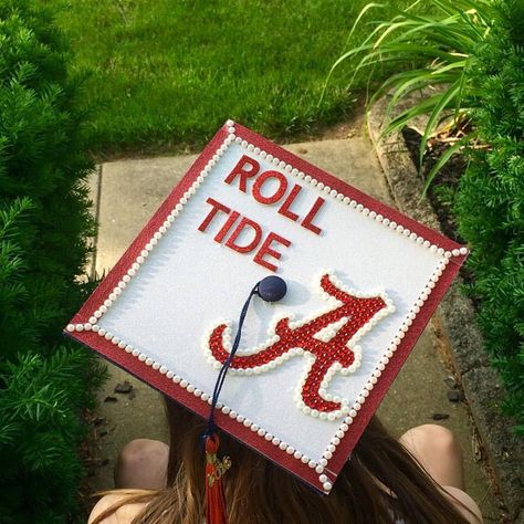 University Of Alabama Graduation Cap, Alabama Graduation Cap, Alabama Grad Cap, Cornell Grad Cap, Alabama Tuscaloosa, Bama Rush, College Pics, Graduation Things, Alabama University