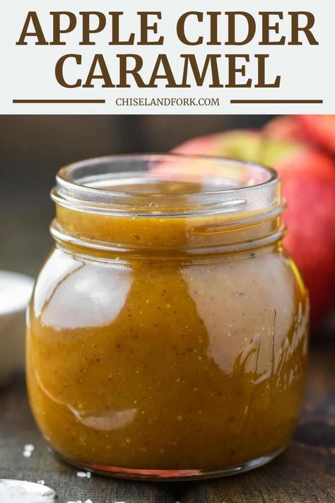 Homemade Caramel Apple Cider, Apple Drizzle Sauce, Apple Cider Caramel Sauce, Apple Cider Reduction Sauce, Caramel Apple Sauce, Apple Pastries, Applesauce Recipes, Cider Caramel, Apple Cider Sauce