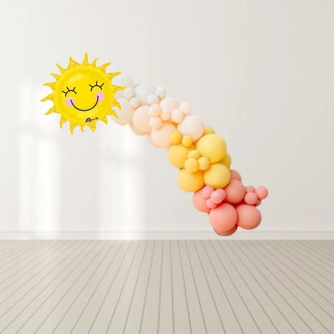 Sunshine Birthday Balloon Garland, Boho Sunshine Balloon Arch, Sun Themed Balloon Garland, First Trip Around The Sun Balloon Garland, You Are My Sunshine Balloon Garland, 1st Trip Around The Sun Balloon Arch, Sunrise Balloon Arch, Fun In The Sun Birthday Party Decorations, Sunshine Party Ideas First Birthdays