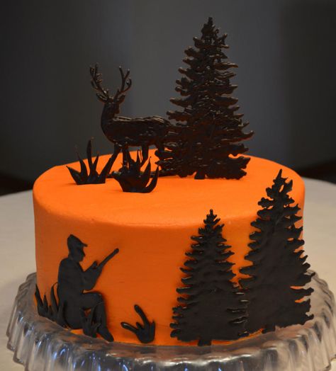 Deer Silouhette Tort Special, Hunting Birthday Cakes, Birthday Cake For Men, Fish Cake Birthday, Cake For Men, Hunting Cake, Deer Cakes, Birthday Cakes For Men, Fall Cakes