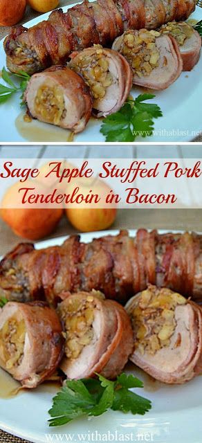 Pork Chop And Apple Recipes, Apple Stuffed Pork Tenderloin, Apple Recipes Crockpot, Pork Fillet Recipes, Pork Tenderloin Oven, Apple Pork Tenderloin, Bacon Wrapped Pork Tenderloin, Cooking Pork Tenderloin, Cooking Pork