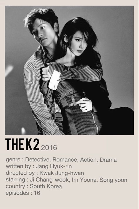 The K2 Poster, Poster Edit, Japanese Show, The K2, Im Yoona, Jang Hyuk, Ji Chang Wook, Minimalist Poster, Detective