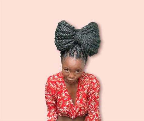 Two loops style is in a form of bow tie for braid lovers , rock babe 😉 Loop Hairstyle, Lovers Rock, Trendy Hairstyles, Bow Tie, Braids, Hairstyles, Hair Styles, Outfit Inspo, Quick Saves