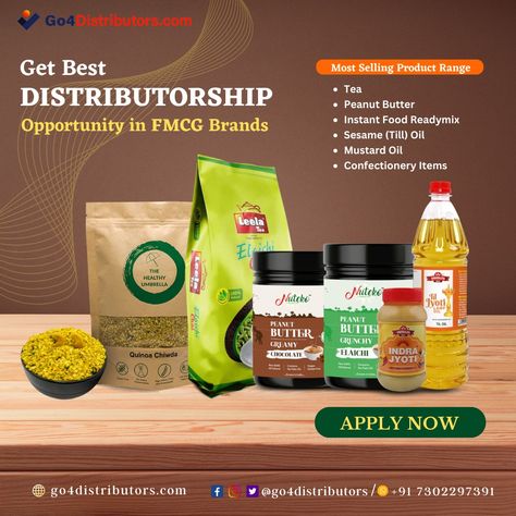 Food and beverage distribution is a business that involves sourcing, storing, and delivering food and drink products to retailers, restaurants, and other businesses. Become a distributor of food products, ready-to-eat snacks, FMCG items, organic food, juices, soft drinks, and a variety of other things. #foodandbeverages#distributors #FMCGDistributorship #Beveragesdealership, #organicfooddistributors #distributors #dealership #manufactures #wholesalers #suppliers #go4distributors Fmcg Products, Looking For Distributors, Instant Food, Summer Shoot, Eat Snacks, Mustard Oil, Instant Recipes, Organic Food, Food Products