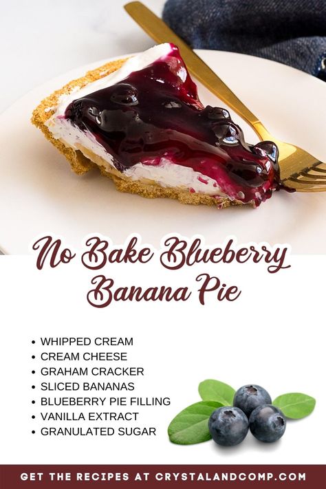 Blueberry Banana Pudding, Blueberry Banana Pie Cream Cheeses, Blueberry Banana Cream Pie, Blueberry Banana Cream Cheese Pie, Blueberry Banana Cheesecake, Blueberry Banana Pie, Blueberry Banana Recipes, Blueberry Banana Pie Recipe, Blueberry Cream Pie